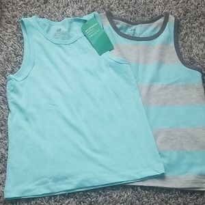 NWT H&M Size 4-6 Teal and Gray Tank Top Set of 2